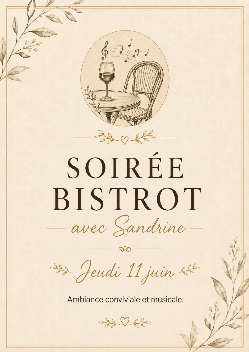 Affiche Soirée Bistrot